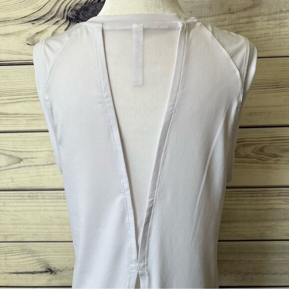 Fabletics White Lightweight Split Back Athletic Tank Top - Picture 6 of 9